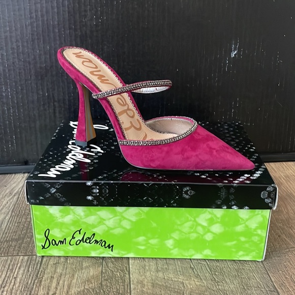 Sam Edelman Aspen, Berry Suede Heels - Picture 2 of 2
